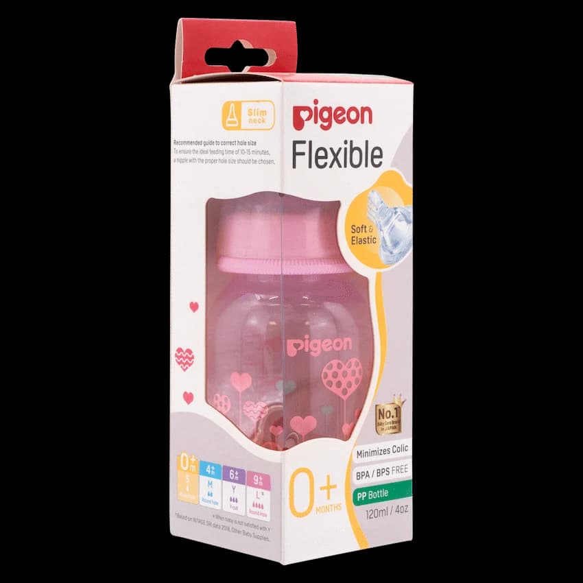 Pigeon Flexible Bottle STD Neck - Pink - 120ml