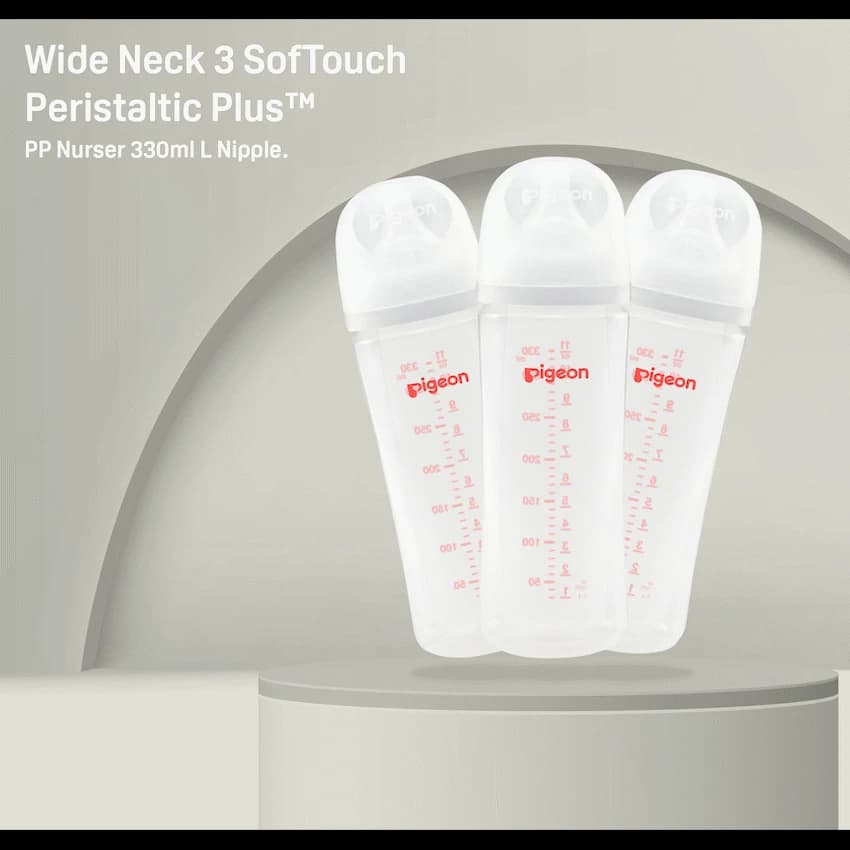 Pigeon Softouch 3 Bottles PP 330ml (L) Triple Pack