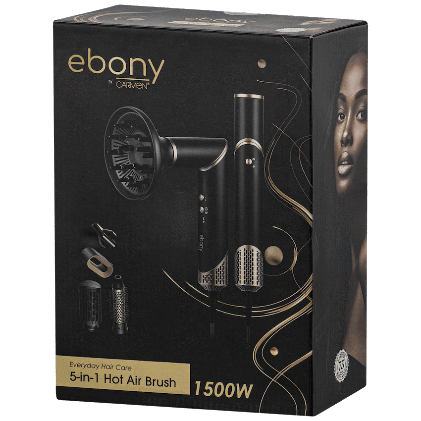 Carmen 5-in-1 Hot Air Brush - Ebony