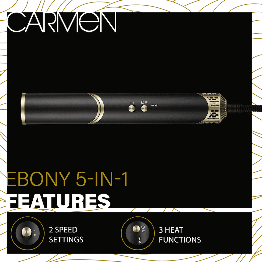 Carmen 5-in-1 Hot Air Brush - Ebony
