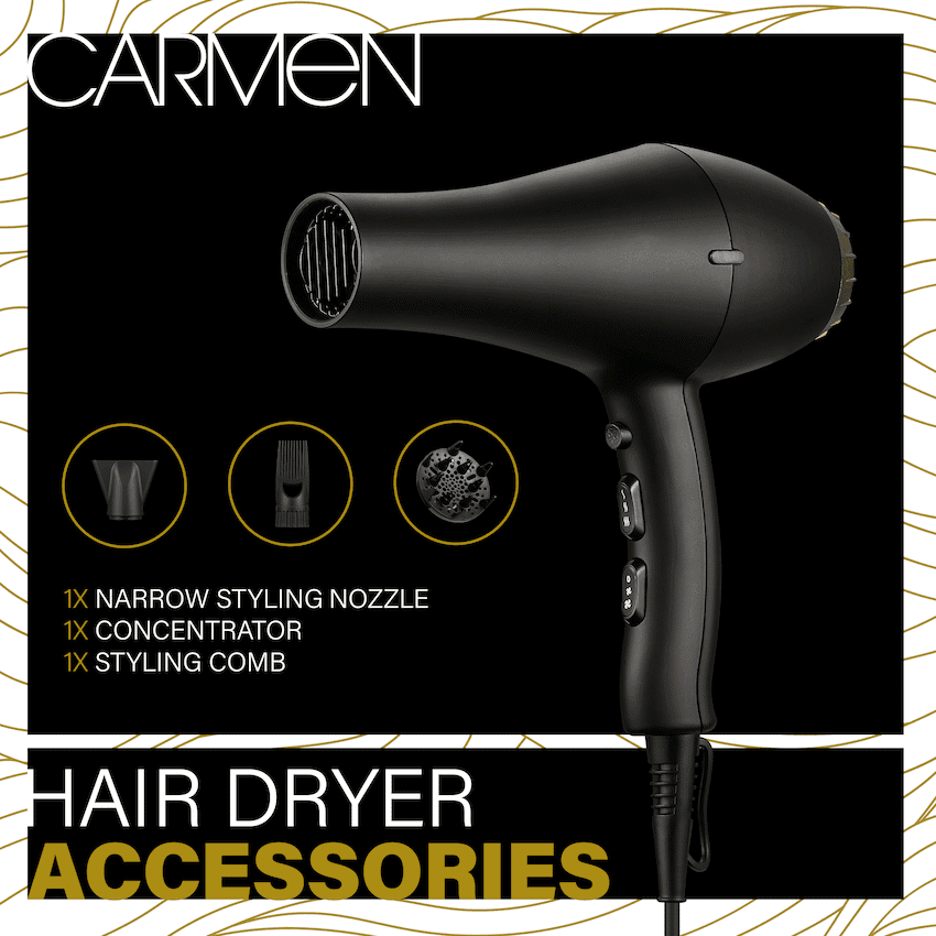 Carmen Ebony AC Motor Hair Dryer