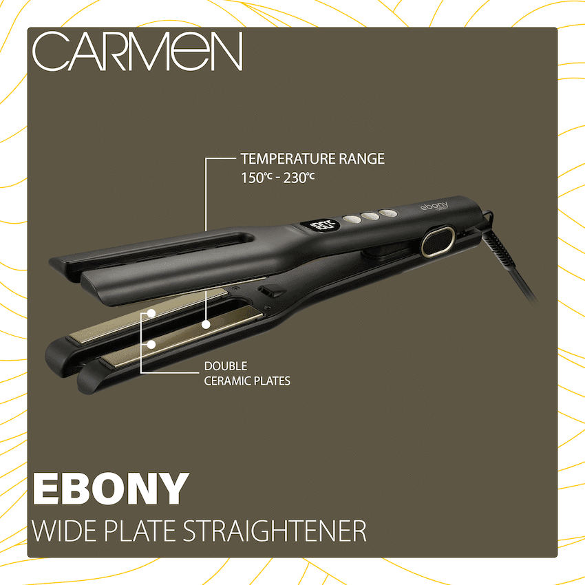 Carmen Ebony Wide Plate Straightener