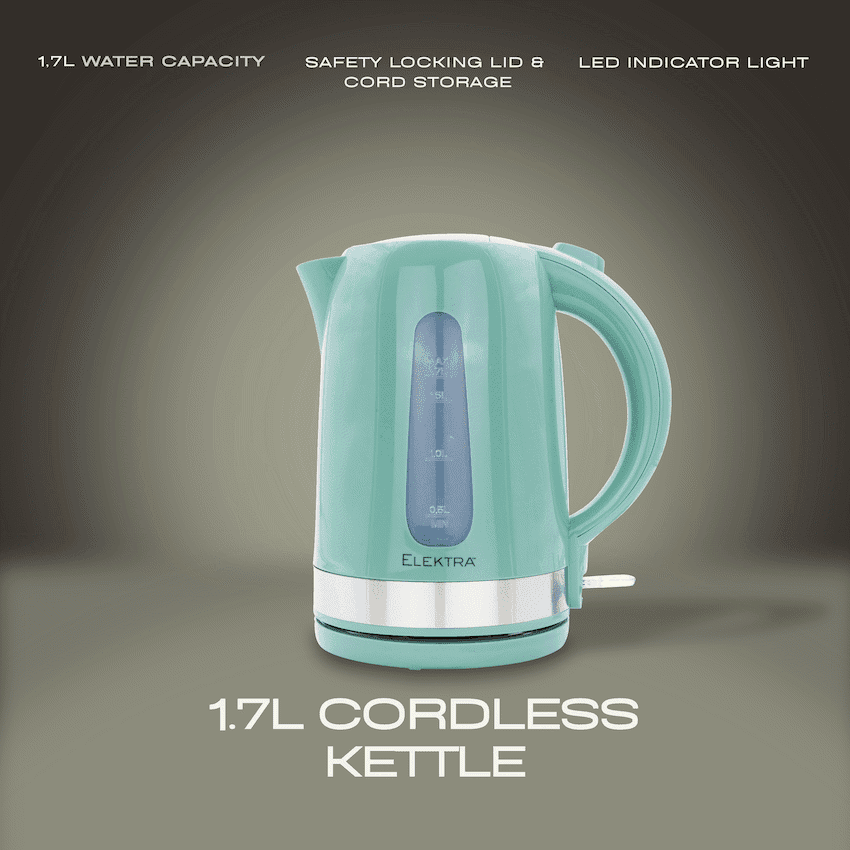 Elektra 2200w 1.7l Plastic Kettle - Green