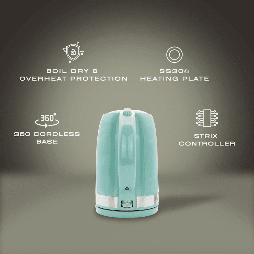 Elektra 2200w 1.7l Plastic Kettle - Green