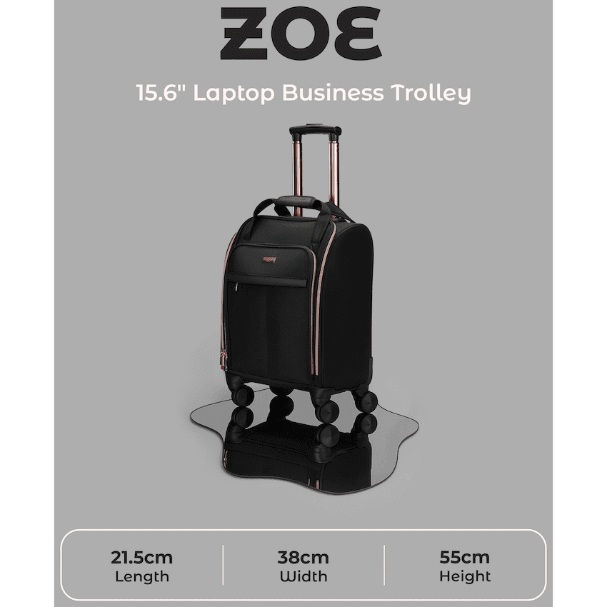 SupaNova Zoe 15.6" Laptop Business Trolley - Black