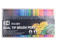 24-Piece Dual Tip Brush Pen Set