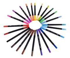 24-Piece Dual Tip Brush Pen Set