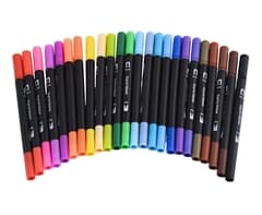 24-Piece Dual Tip Brush Pen Set