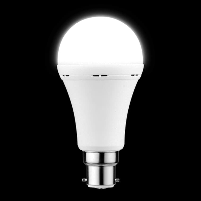 Switched 9w A60 Rechargeable LED Light Bulb - B22 - Cool White