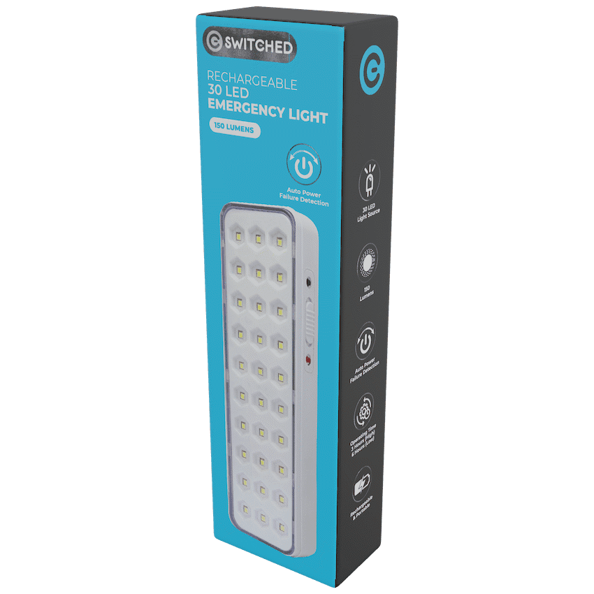 Switched 30 LED Emergency Light AC 150 Lumen
