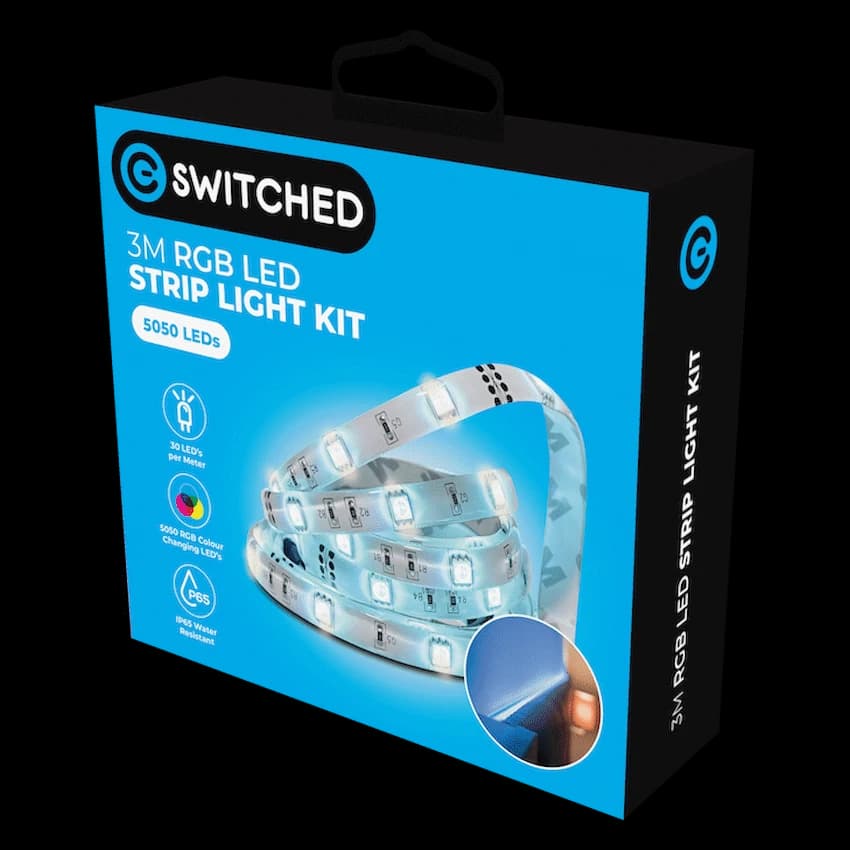 Switched 3m RGB LED Strip Light Kit