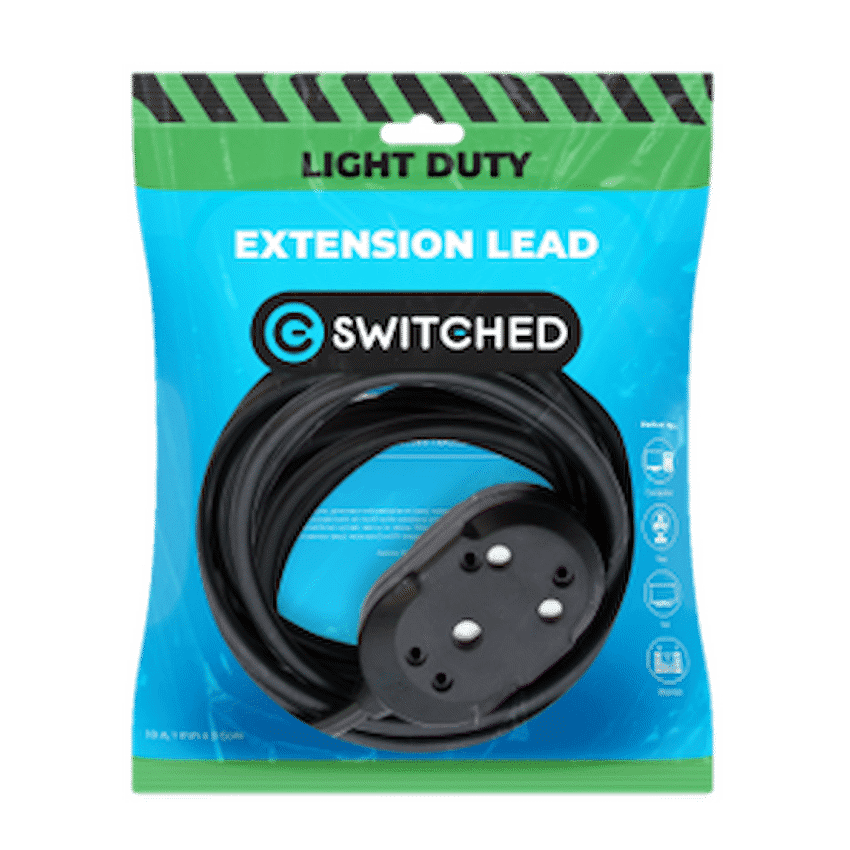 SWITCHED LIGHT DUTY Back To Back(BTB) EXTENSION LEADS 3M