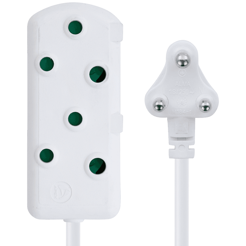 Switched Light Duty Side by Side (SBS) Extension Leads 5m