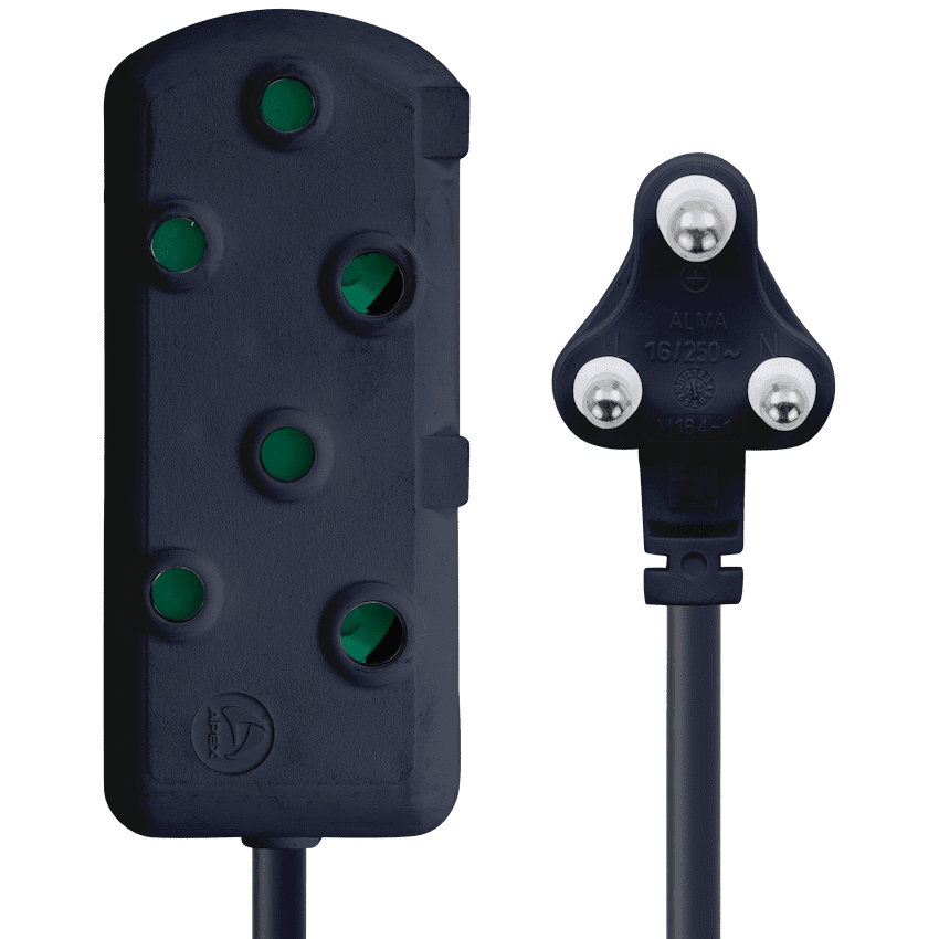 Switched Heavy Duty Side by Side (SBS) Extension Leads 5m