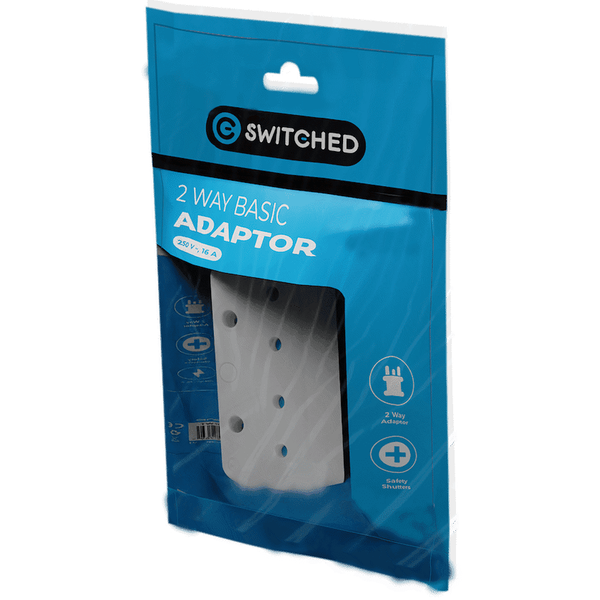 SWITCHED  2 Way Adaptor - White