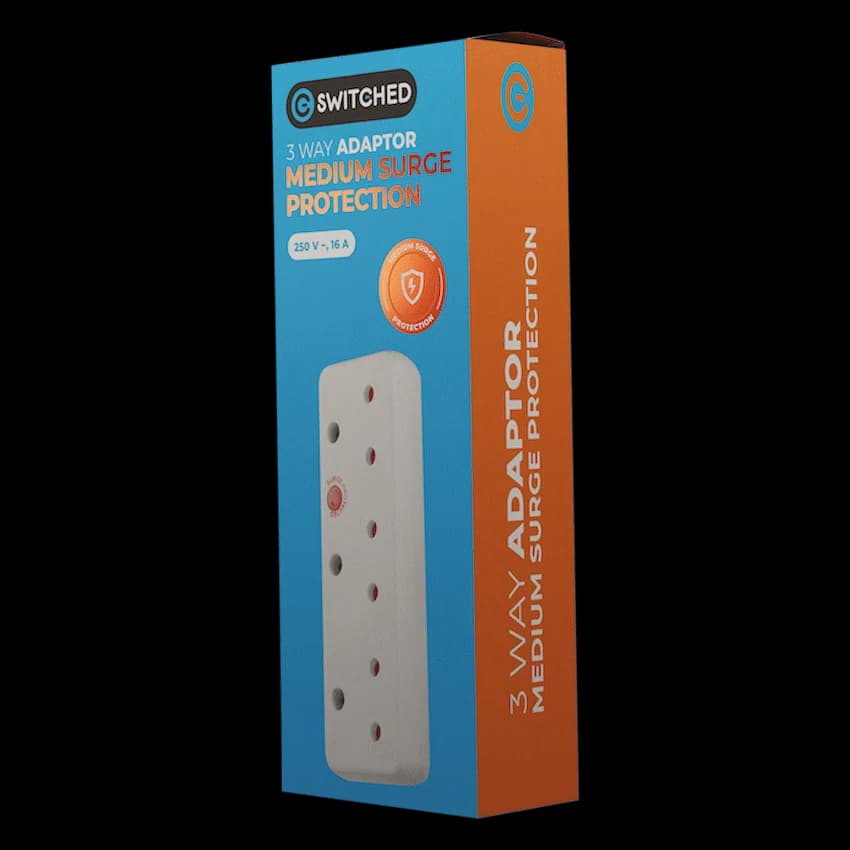 SWITCHED 3 Way Medium Surge 16A Adaptor