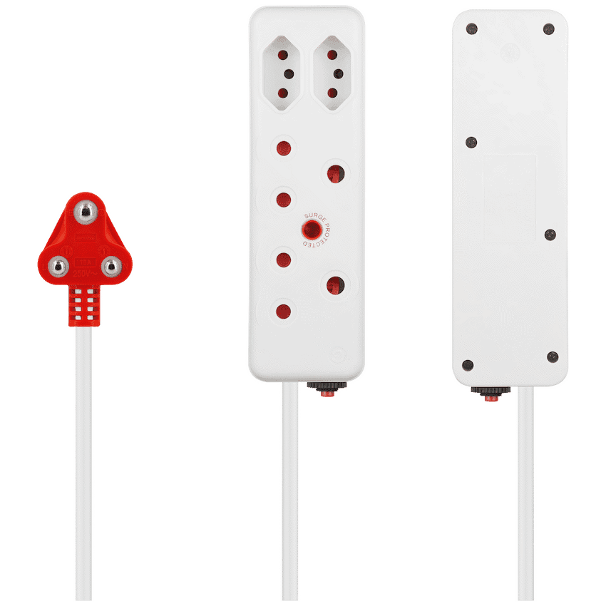 Switched 4-Way Medium Surge Extension Lead 10m