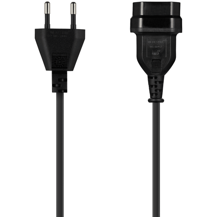 Switched Easy Cable Extender 2-Pin Euro to 2-Pin Euro Socket 2m