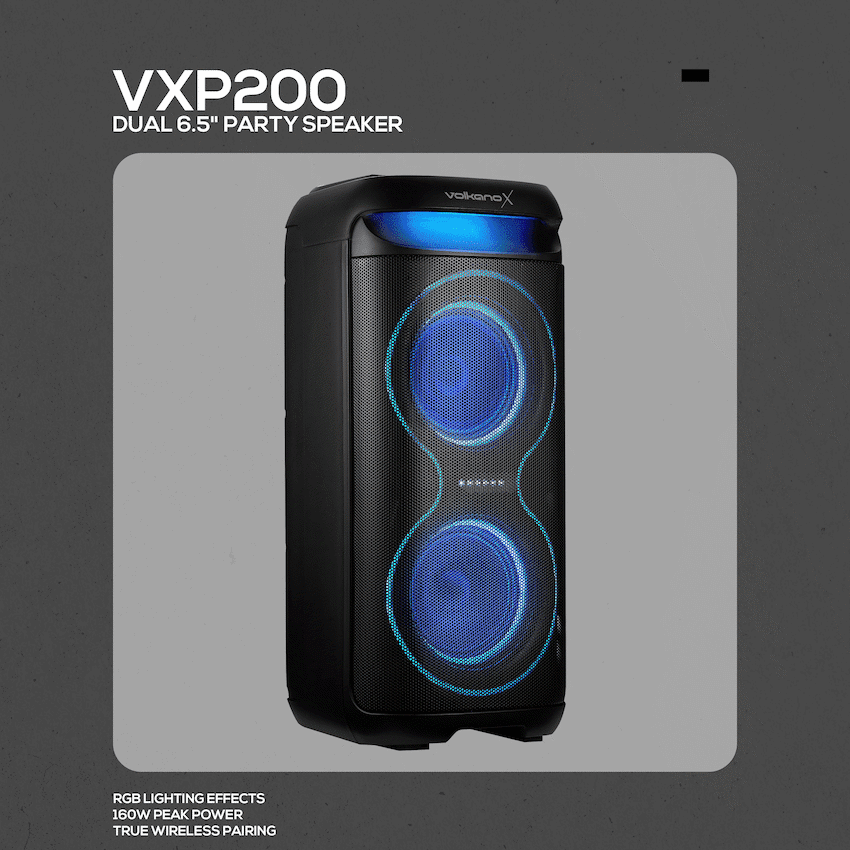 VolkanoX VXP200 Dual 6.5" Party Speaker  - Black