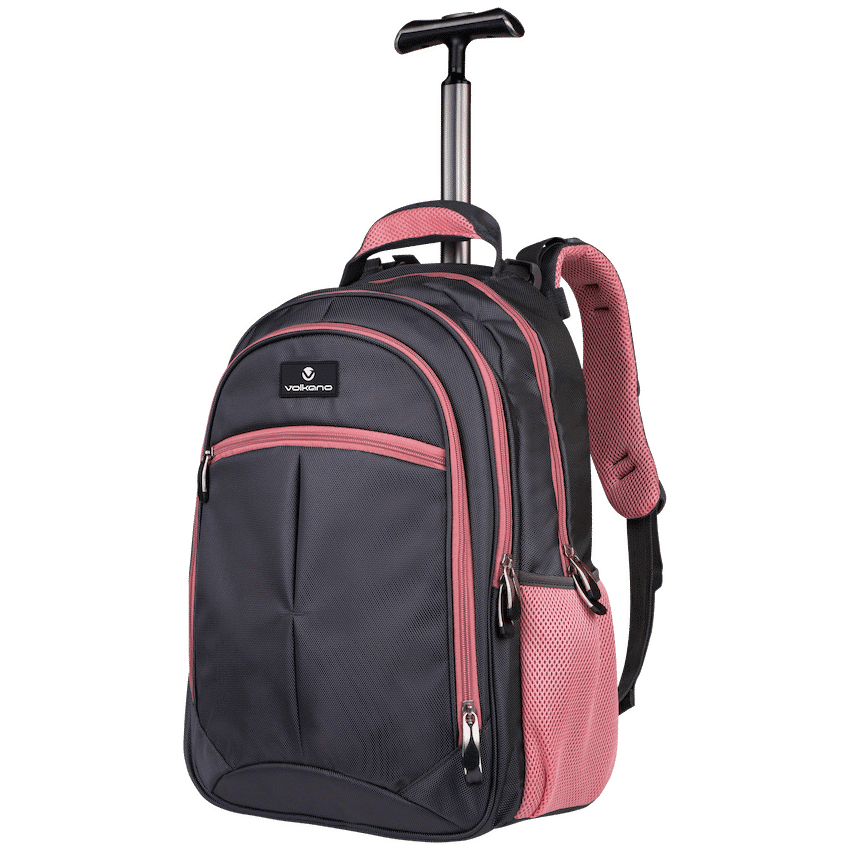 Volkano Orthopaedic Trolley Backpack 35l - Dark Grey/Pink