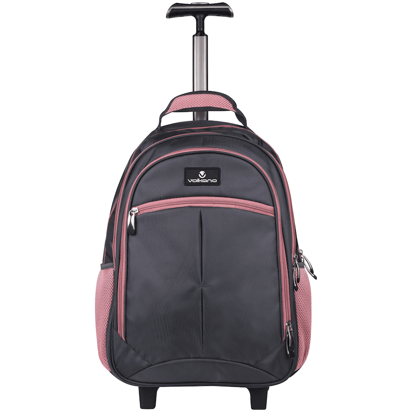 Volkano Orthopaedic Trolley Backpack 35l - Dark Grey/Pink