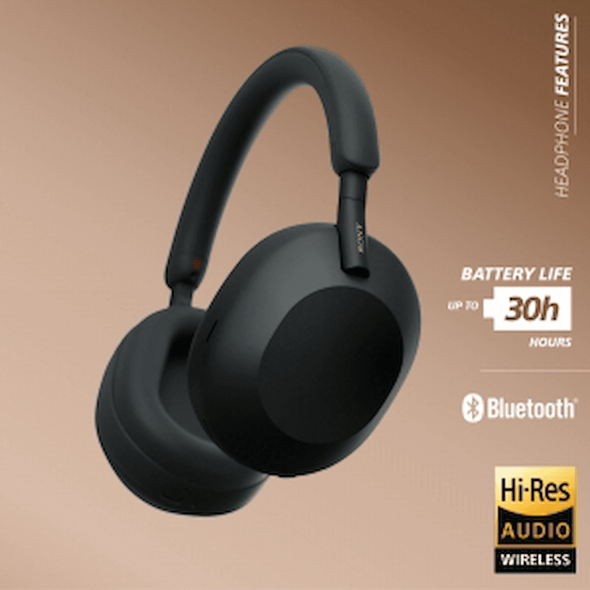 Sony WH1000XM5 (Black) Noise-Cancelling BT Headphones