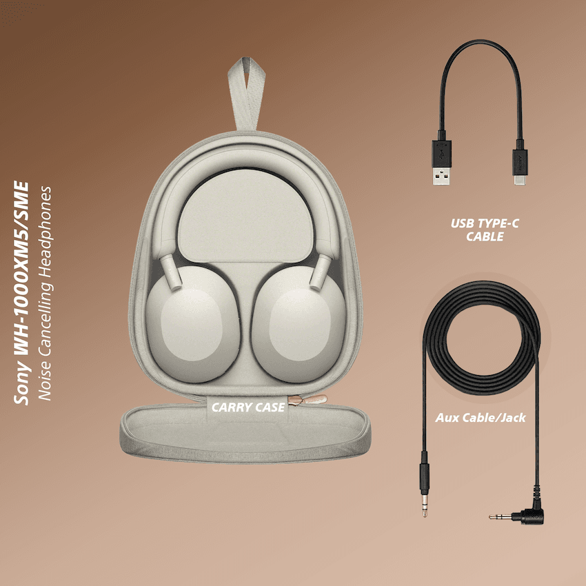 Sony WH1000XM5 (Silver) Noise-Cancelling BT Headphones