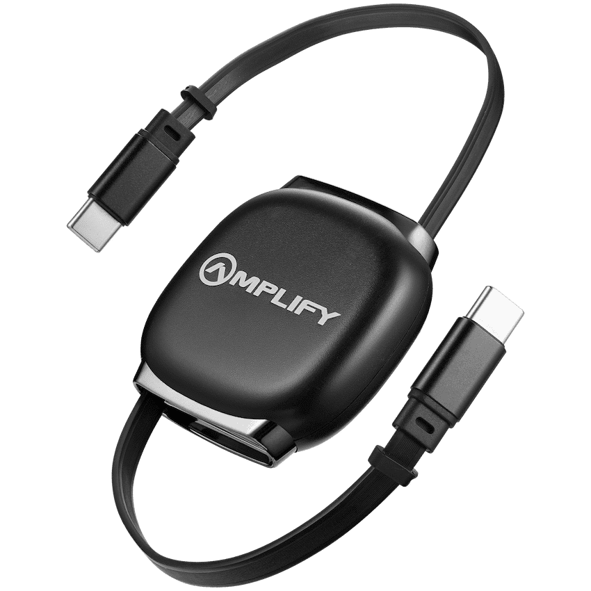 Amplify Revo Series USB C to USB C Retractable Cable Fast Charging Cable