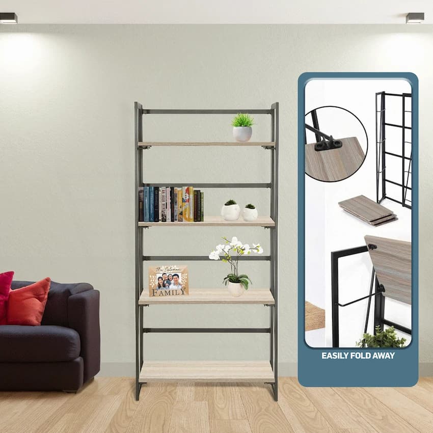 Everfurn Caprese Folding Bookshelf