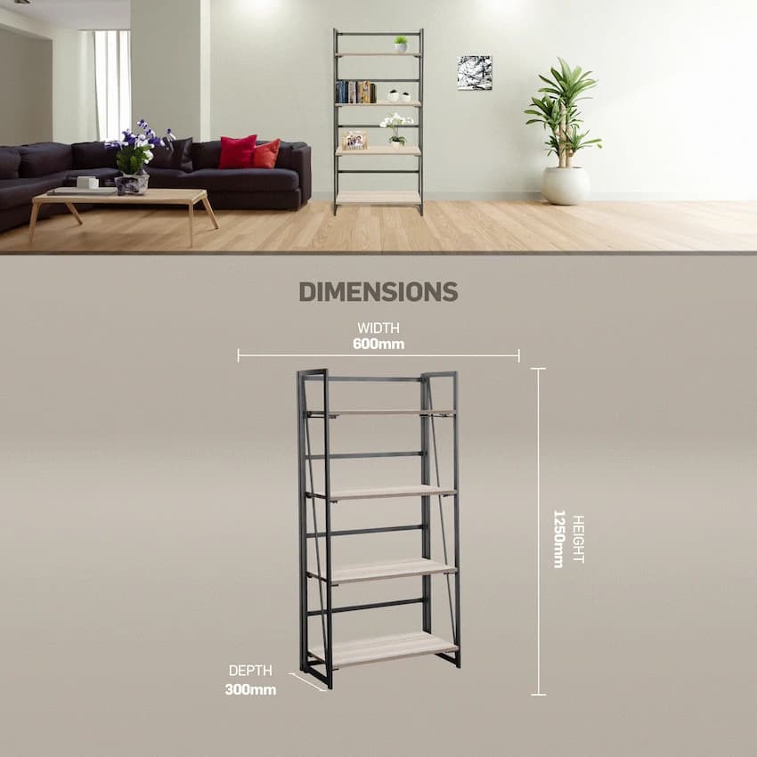 Everfurn Caprese Folding Bookshelf