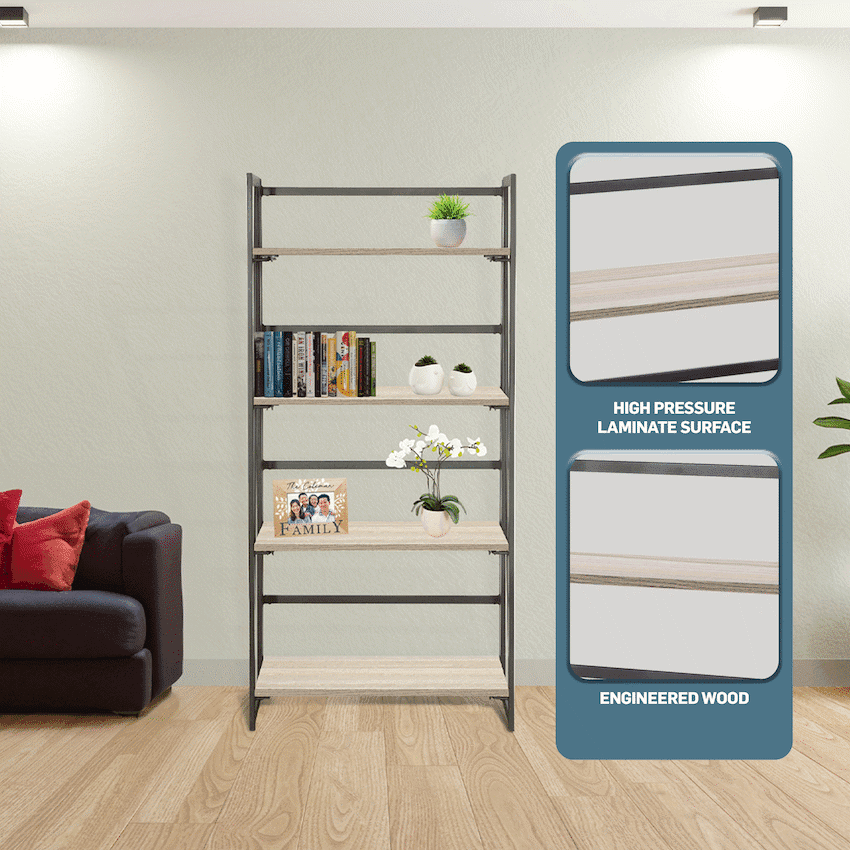 Everfurn Caprese Folding Bookshelf