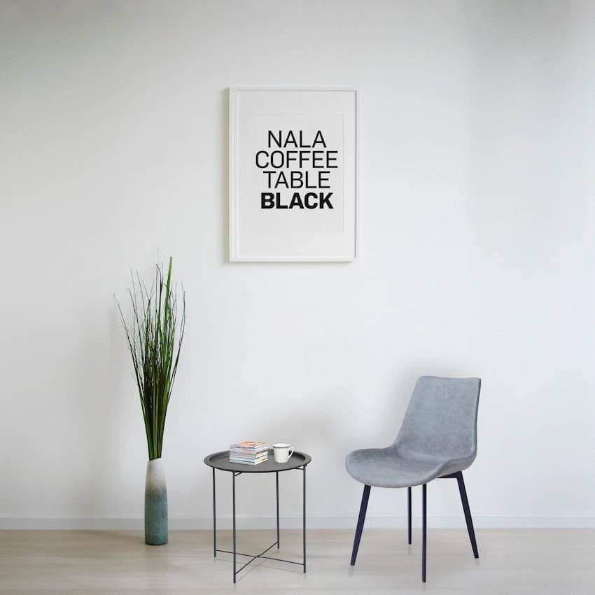 Everfurn Nala Side Table Black, Painted MDF, Steel Frame, 2 Pack