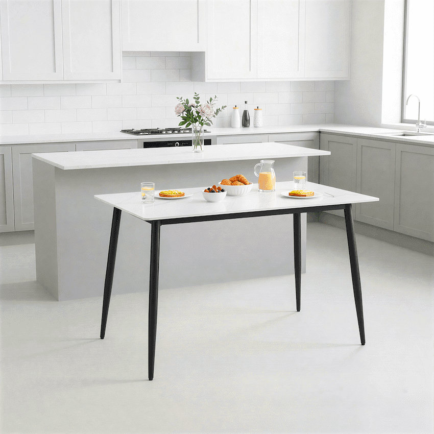 Everfurn Theo Dining Table - White, Box 1 of 2
