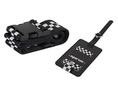 Checkered Luggage Strap & Tag