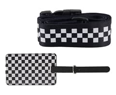 Checkered Luggage Strap & Tag