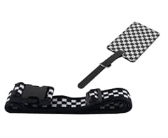 Checkered Luggage Strap & Tag
