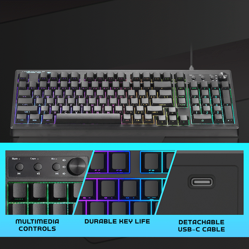 Volkano Gaming Shadow X1 Wired Gaming Keyboard with RGB lighting