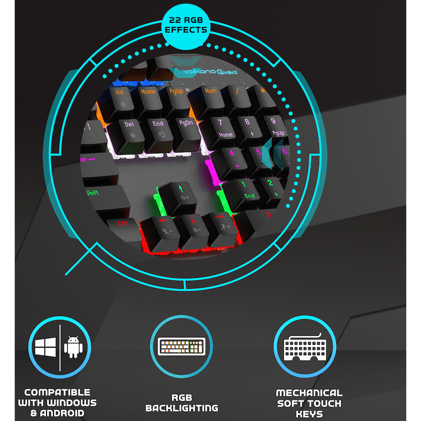 Volkano Gaming Phantom X1 Wired Mechanical keyboard with RGB lighting
