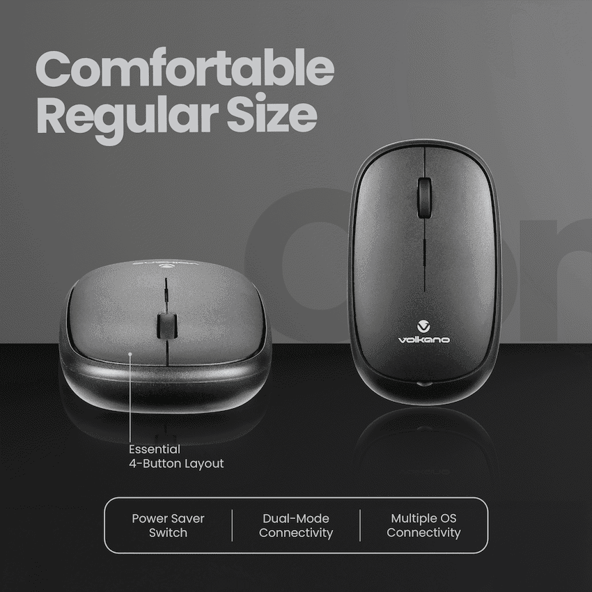 Volkano Coral series Bluetooth Wireless Mouse - Black