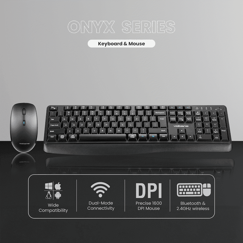 Volkano Onyx Keyboard and Mouse Combo With Dual mode BT