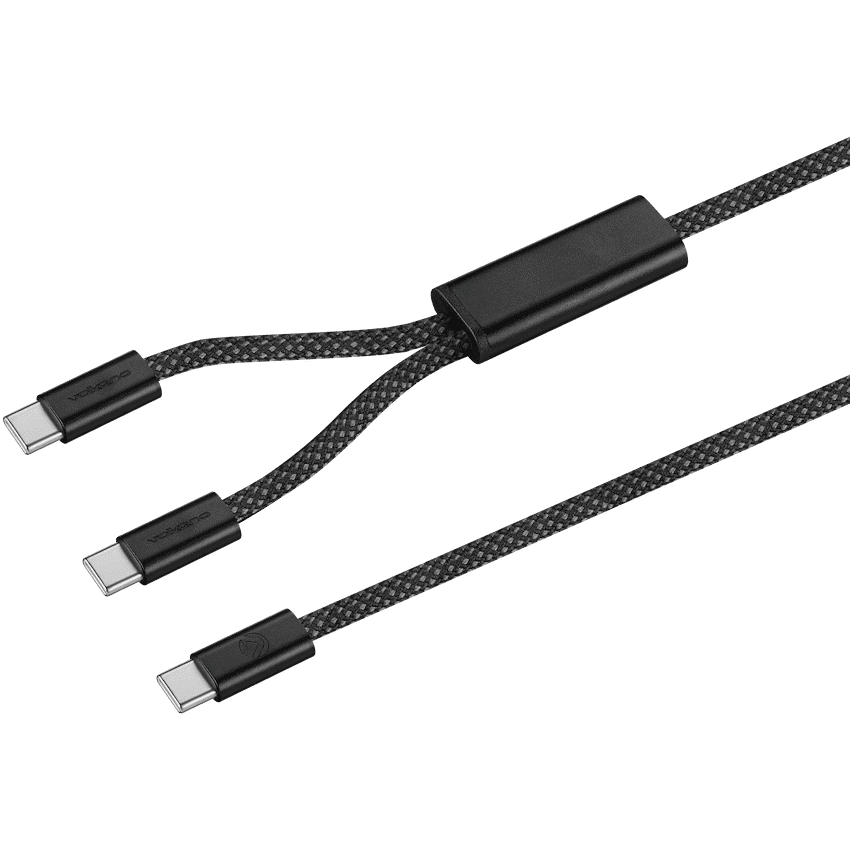 Volkano Weave Series USB C to 2 USB C 100W 1.5m