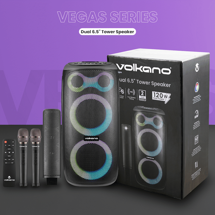 Volkano Vegas Series Dual 6.5" Tower Speaker