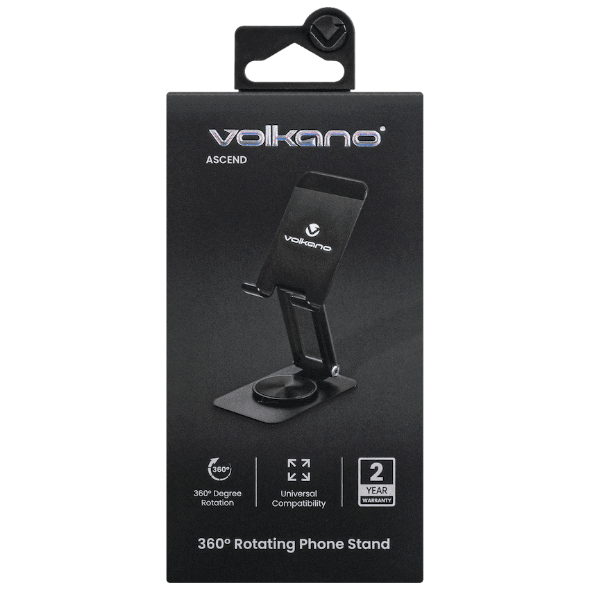 Volkano Ascend Series 360deg Rotating Phone Stand - Black
