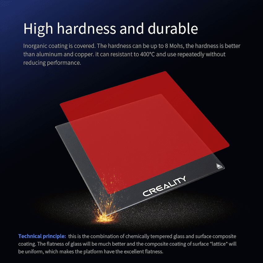 Creality Carborundum Glass Platform Kit 235x235x4 - Ender 5 Pro, Ender 3 Pro