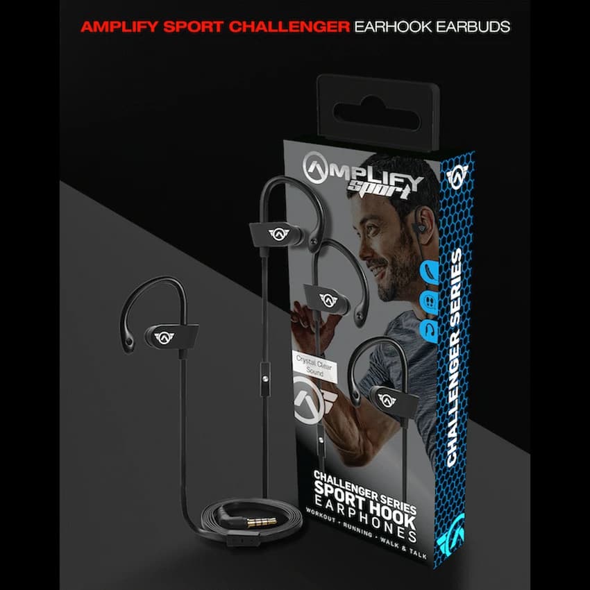 Amplify Sport Challenger Series Earhook Earbuds - Black