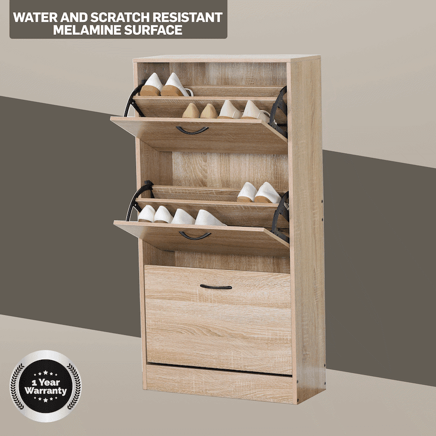 Everfurn Tamar Shoe Cabinet - Small - Oak