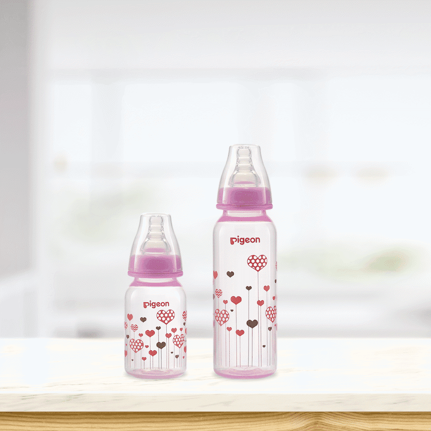 PIGEON FLEXIBLE BOTTLE STD NECK PINK 240ML
