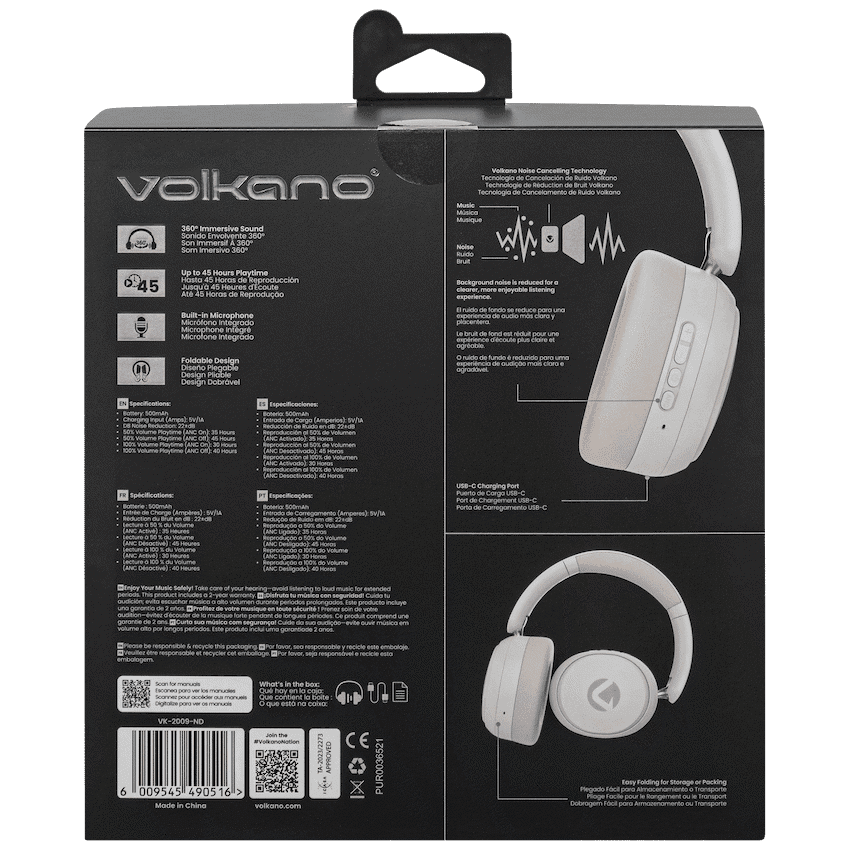 Volkano Lexi Bluetooth Headphone with ANC - Nude
