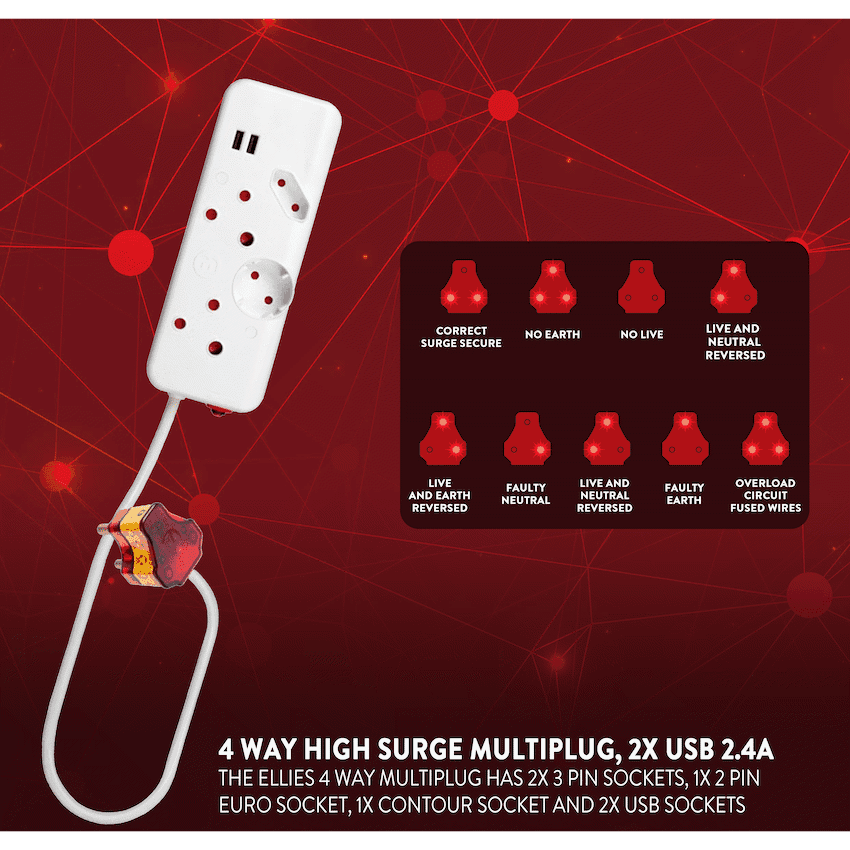 Ellies 4-Way High Surge Multiplug
