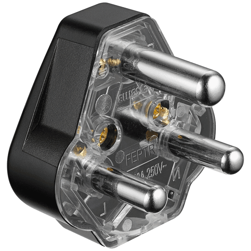 Ellies 16a Heavy-Duty Rubber Screw-on Plug Top - Black